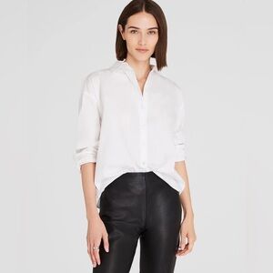 Classic White Striped Button Down Large Club Monaco